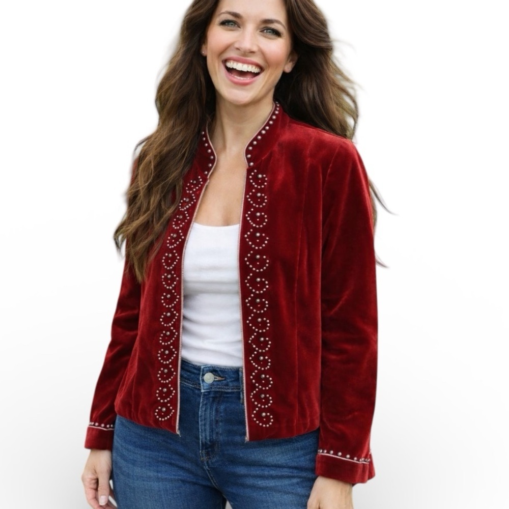 Double D Ranch highly embellished vintage velvet jacket